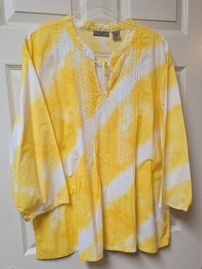 Art and Soul | Tunic Top | Yellow & White | Woman | Size 2X